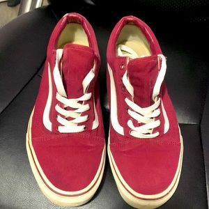 Burgundy colored Vans